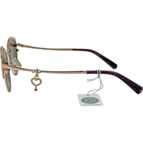 Swarovski SK0318 Womens Metal Sunglass 01Z Shiny Black 54-17 Dk Violet Lenses - Picture 4 of 5